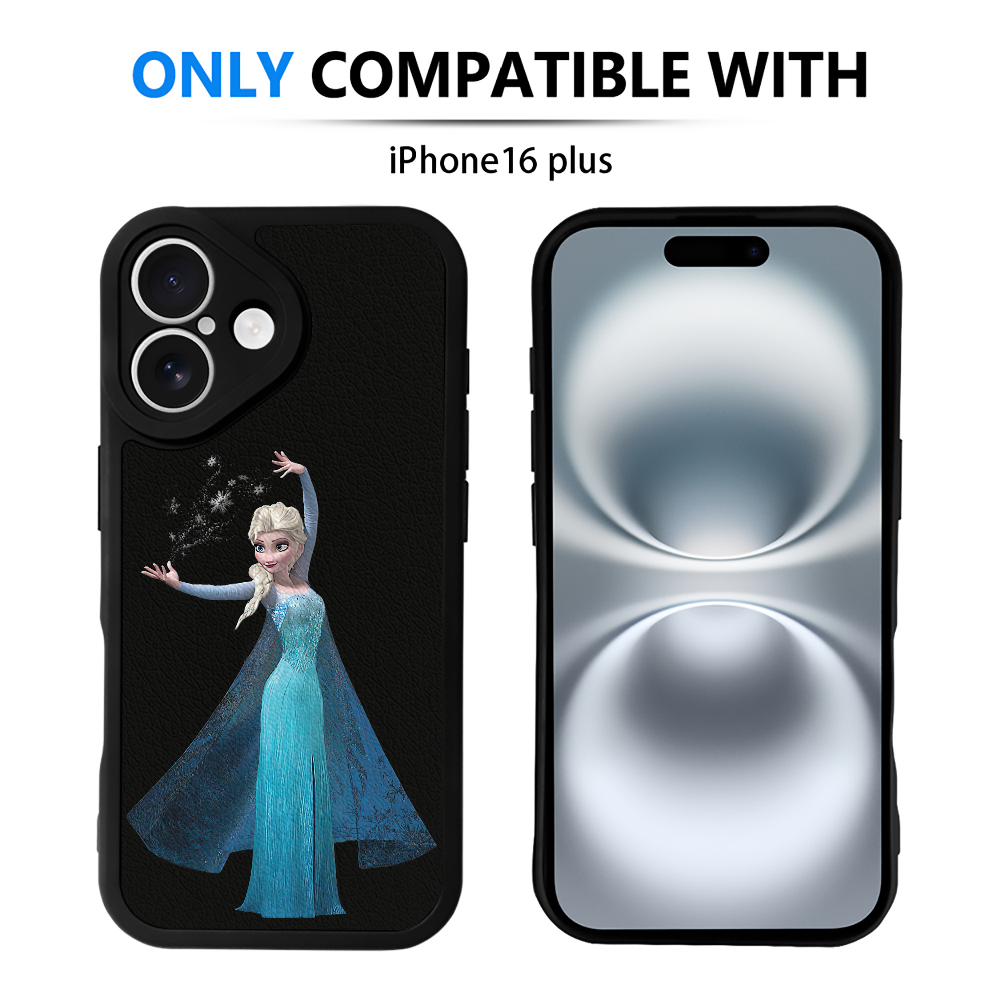 （画像用） アナと雪の女王 アンナ エルサ Frozen Anna Elsa 【iPhone 16シリーズ対応】シリコンスマホケース（レザー調） 材質：シリコン